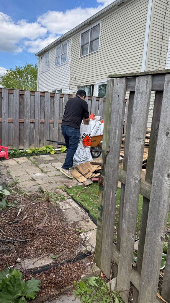 Patio demo debris pile Schaumburg IL