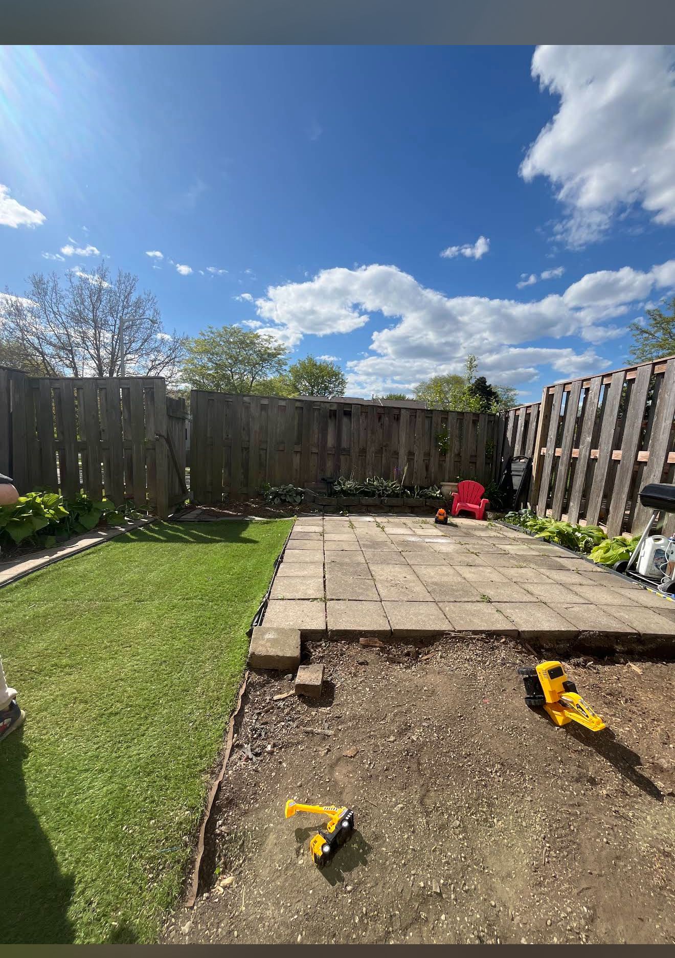 Schaumburg backyard cleared after patio demo